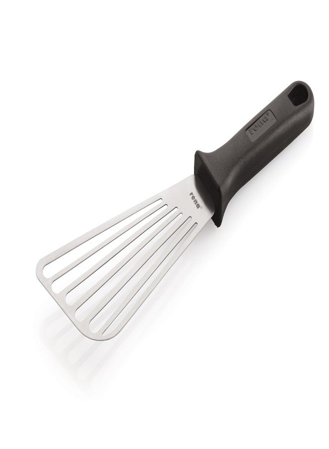 Rena Flexible Slotted Turner for Kitchen Use Nonstick Head for Flipping and Scraping, Thin Flexible Edge with Angled Tip and Long Slots for Oil Drainage Ideal for Daily Cooking - Image 1